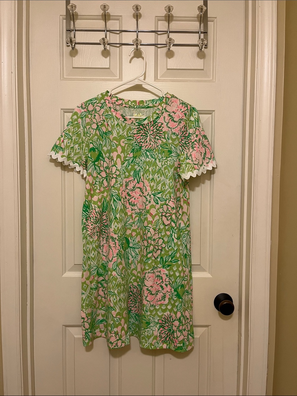 Lilly Pulitzer Pink & Green Tropical Print Dress